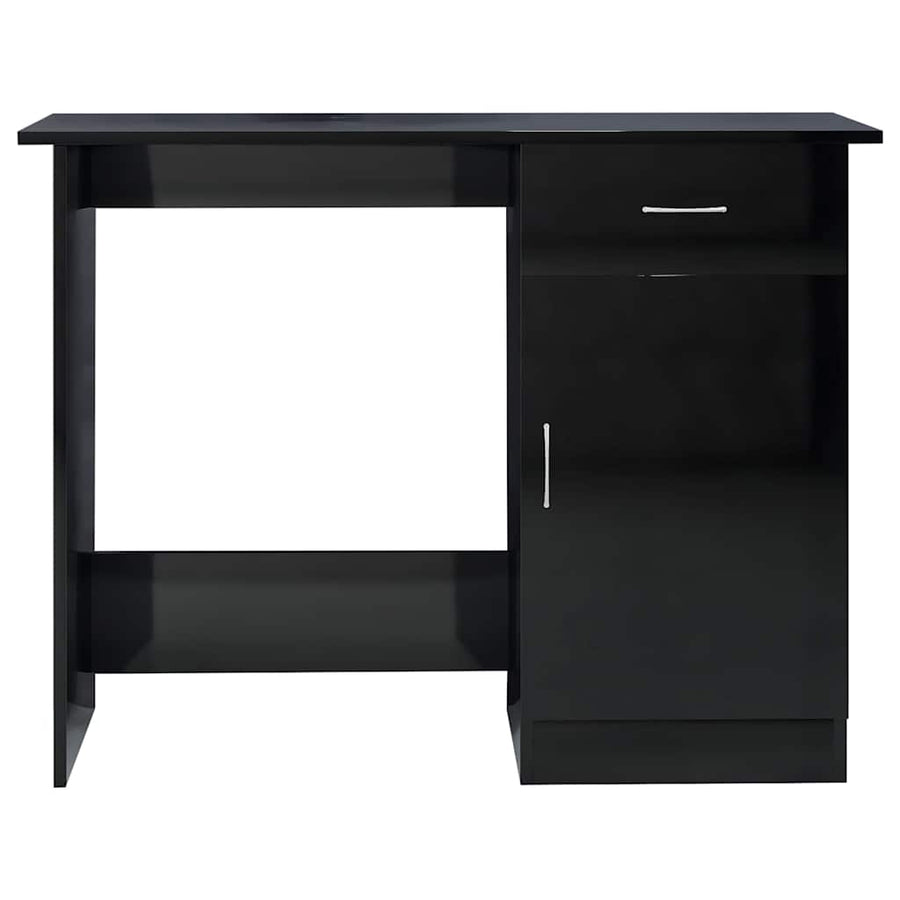 Desk High Gloss Black 100x50x76 cm Engineered Wood