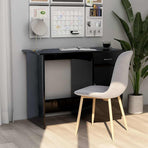 Desk High Gloss Black 100x50x76 cm Engineered Wood