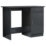 Desk High Gloss Grey 100x50x76 cm Engineered Wood - Front View