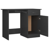 Desk High Gloss Grey 100x50x76 cm Engineered Wood - Low Angle