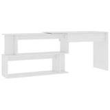 Corner Desk White 200x50x76 cm Engineered Wood - Front View