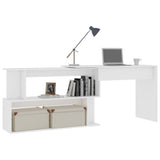 Corner Desk White 200x50x76 cm Engineered Wood