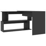 Corner Desk Grey 200x50x76 cm Engineered Wood - 45-Degree Angle