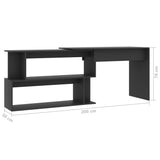 Corner Desk Grey 200x50x76 cm Engineered Wood - Close-Up Angle