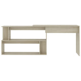Corner Desk Sonoma Oak 200x50x76 cm Engineered Wood - Top-Down View