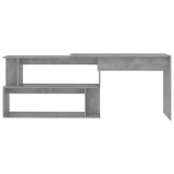 Corner Desk Concrete Grey 200x50x76 cm Engineered Wood - Top-Down View