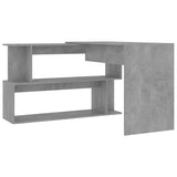 Corner Desk Concrete Grey 200x50x76 cm Engineered Wood - 45-Degree Angle