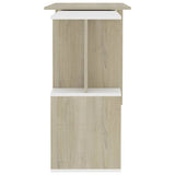 Corner Desk White and Sonoma Oak 200x50x76 cm Engineered Wood