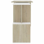 Corner Desk White and Sonoma Oak 200x50x76 cm Engineered Wood