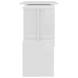 Corner Desk High Gloss White 200x50x76 cm Engineered Wood - Rear View