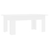 Coffee Table White 100x60x42 cm Engineered Wood - Front View