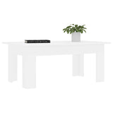 Coffee Table White 100x60x42 cm Engineered Wood - Side View