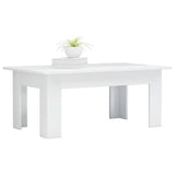 Coffee Table High Gloss White 100x60x42 cm Engineered Wood - Side View