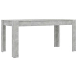 Dining Table Concrete Grey 160x80x76 cm Engineered Wood - Front View