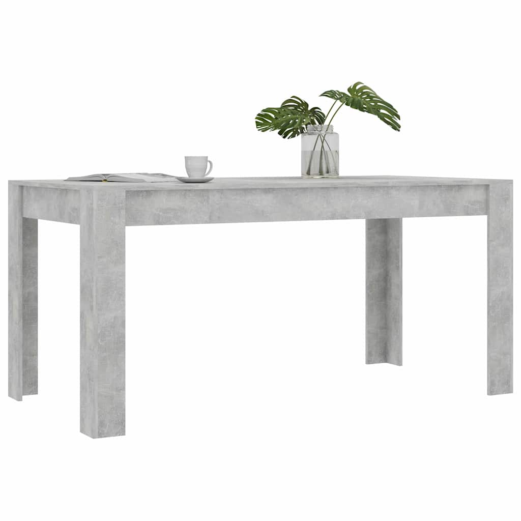 Dining Table Concrete Grey 160x80x76 cm Engineered Wood