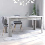 Dining Table Concrete Grey 160x80x76 cm Engineered Wood