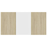Dining Table White and Sonoma Oak 160x80x76 cm Engineered Wood