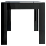 Dining Table High Gloss Black 160x80x76 cm Engineered Wood - 45-Degree Angle