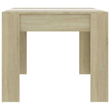 Dining Table White and Sonoma Oak 180x90x76 cm Engineered Wood - 45-Degree Angle