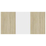 Dining Table White and Sonoma Oak 180x90x76 cm Engineered Wood