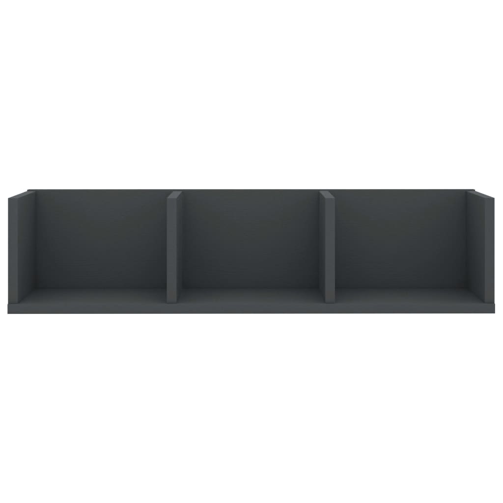 CD Wall Shelf Grey 75x18x18 cm Engineered Wood