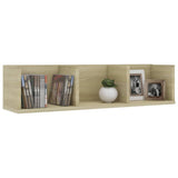 CD Wall Shelf Sonoma Oak 75x18x18 cm Engineered Wood - Side View