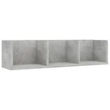 CD Wall Shelf Concrete Grey 75x18x18 cm Engineered Wood - Front View