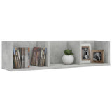 CD Wall Shelf Concrete Grey 75x18x18 cm Engineered Wood - Side View