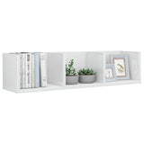 CD Wall Shelf High Gloss White 75x18x18 cm Engineered Wood