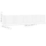 CD Wall Shelf White 100x18x18 cm Engineered Wood