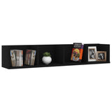 CD Wall Shelf Black 100x18x18 cm Engineered Wood - Side View