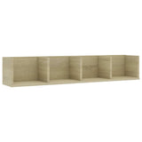 CD Wall Shelf Sonoma Oak 100x18x18 cm Engineered Wood - Front View