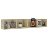 CD Wall Shelf Sonoma Oak 100x18x18 cm Engineered Wood - Side View