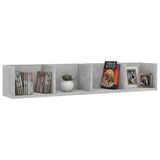 CD Wall Shelf Concrete Grey 100x18x18 cm Engineered Wood - Side View