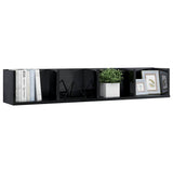 CD Wall Shelf High Gloss Black 100x18x18 cm Engineered Wood