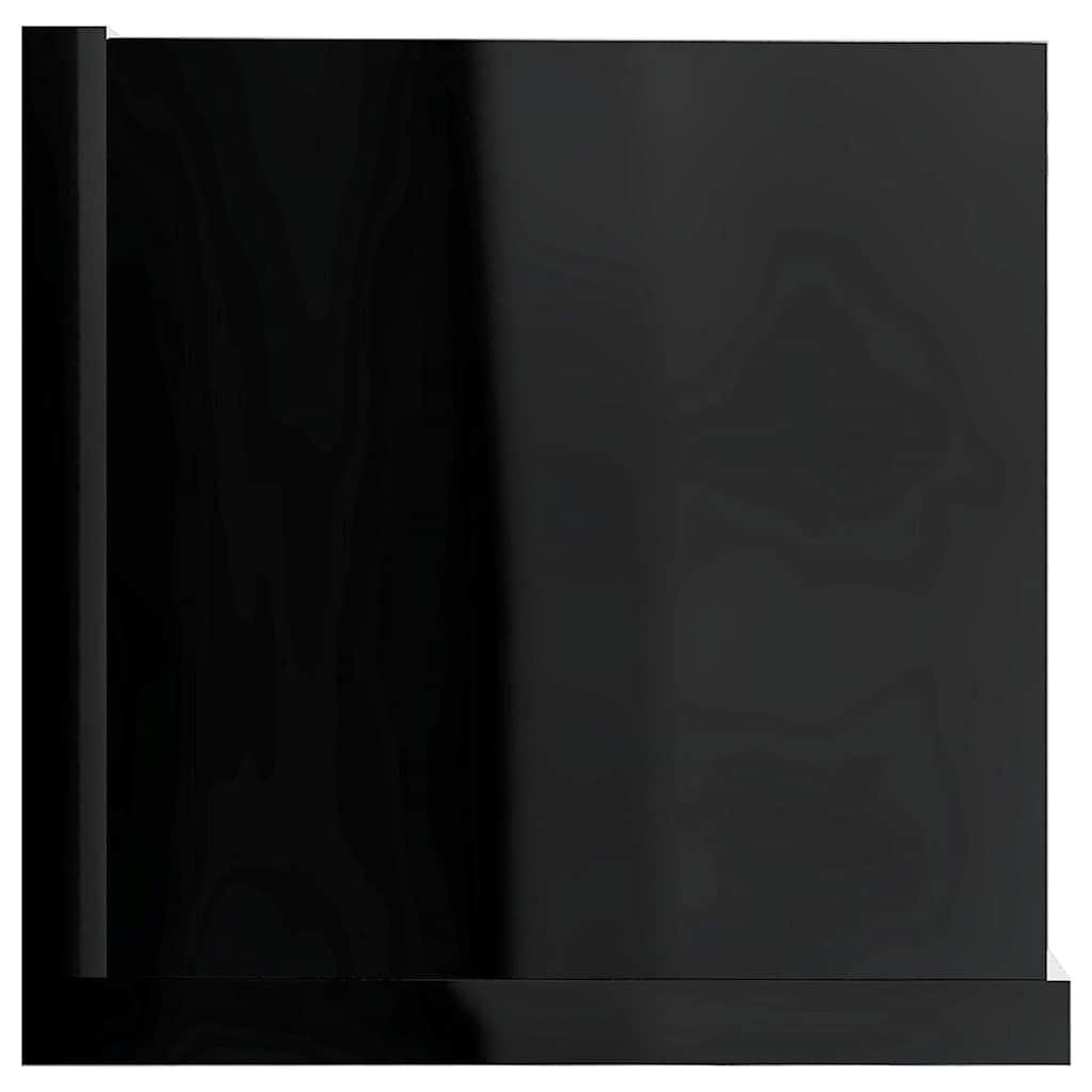 CD Wall Shelf High Gloss Black 100x18x18 cm Engineered Wood