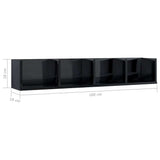 CD Wall Shelf High Gloss Black 100x18x18 cm Engineered Wood