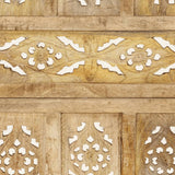Hand Carved 4-Panel Room Divider 160x165 cm Solid Mango Wood - Top-Down View