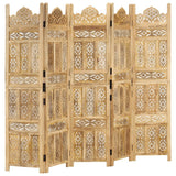 Hand Carved 5-Panel Room Divider 200x165 cm Solid Mango Wood