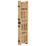 Hand Carved 5-Panel Room Divider 200x165 cm Solid Mango Wood - Front View