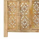 Hand Carved 5-Panel Room Divider 200x165 cm Solid Mango Wood - 45-Degree Angle