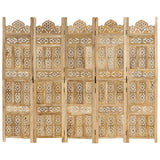 Hand Carved 5-Panel Room Divider 200x165 cm Solid Mango Wood - Rear View