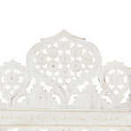 Hand carved 3-Panel Room Divider White 120x165 cm Solid Mango Wood