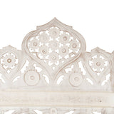 Hand carved 5-Panel Room Divider White 200x165 cm Solid Mango Wood - Side View