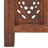 Hand Carved 3-Panel Room Divider Brown 120x165 cm Solid Mango Wood - 45-Degree Angle