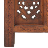 Hand carved 4-Panel Room Divider Brown 160x165 cm Solid Mango Wood - 45-Degree Angle