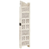 Hand carved 4-Panel Room Divider White 160x165 cm