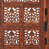 Hand carved 4-Panel Room Divider Brown 160x165 cm Solid Mango Wood - Top-Down View