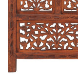 Hand carved 4-Panel Room Divider Brown 160x165 cm Solid Mango Wood - 45-Degree Angle