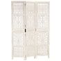 Hand carved 3-Panel Room Divider White 120x165 cm